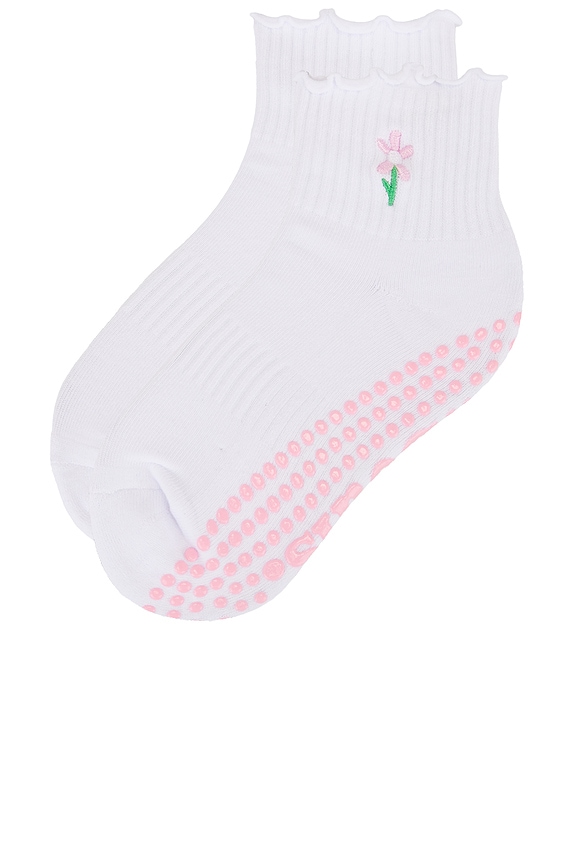 view 2 of 4 Ruffle Flower Socks in White