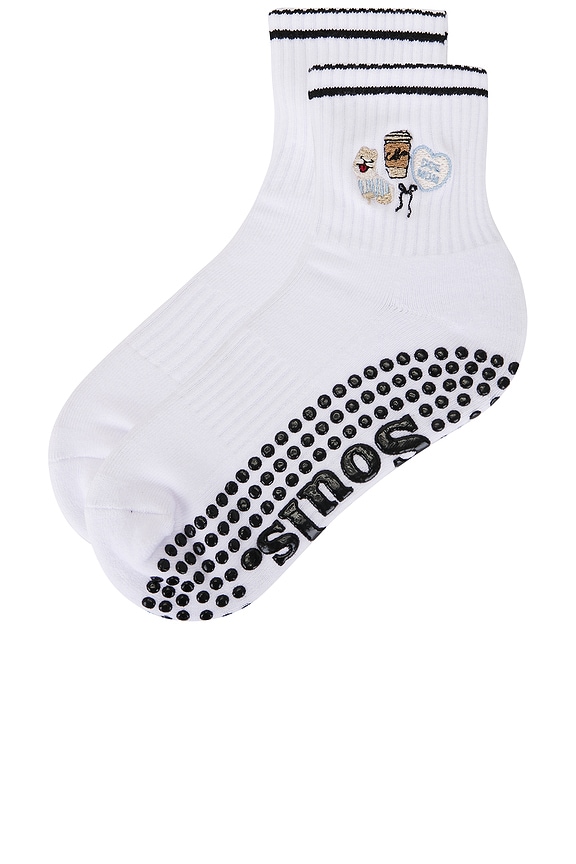 view 2 of 4 Dog Mom Grip Socks in White