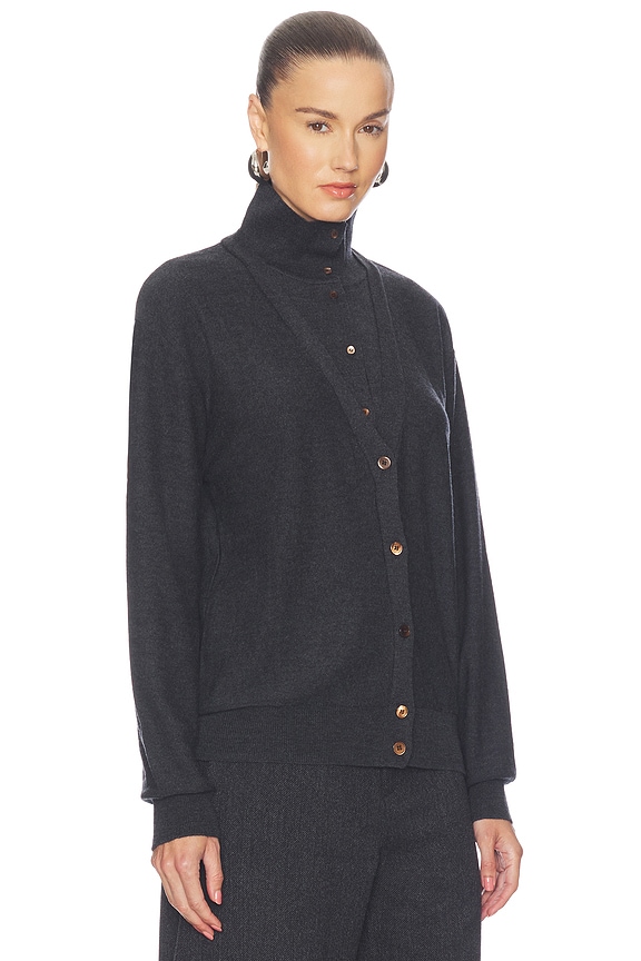 view 2 of 4 Fabbie Layered Cardigan in Charcoal
