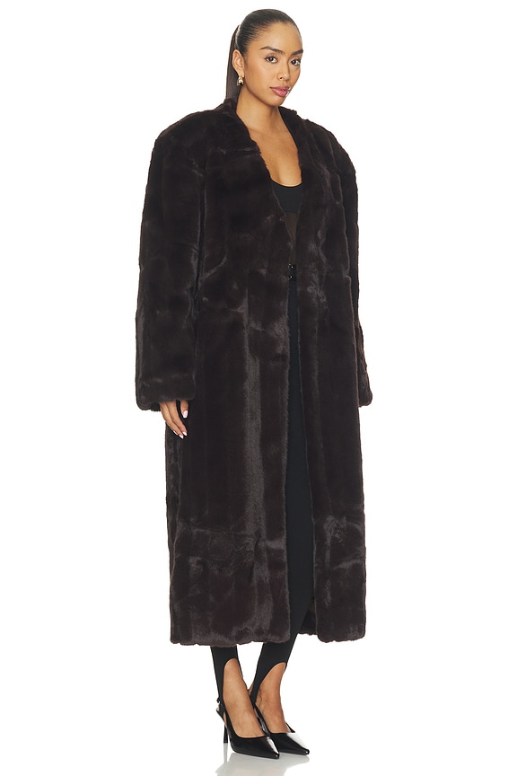 view 2 of 3 Dhanila Faux-fur Coat in Brown