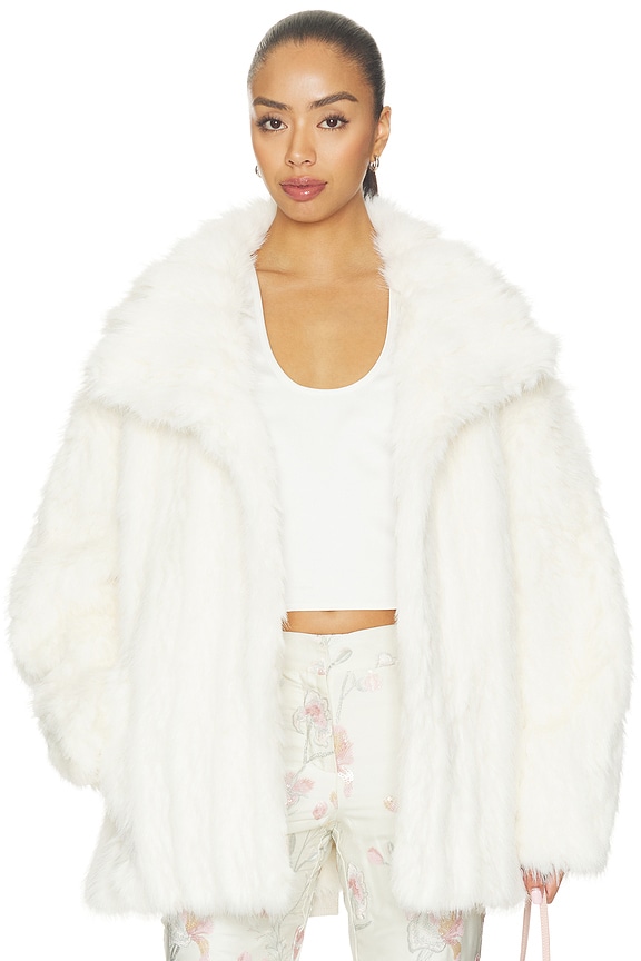 view 2 of 5 Ilaria Eco Fur Coat in Ivory