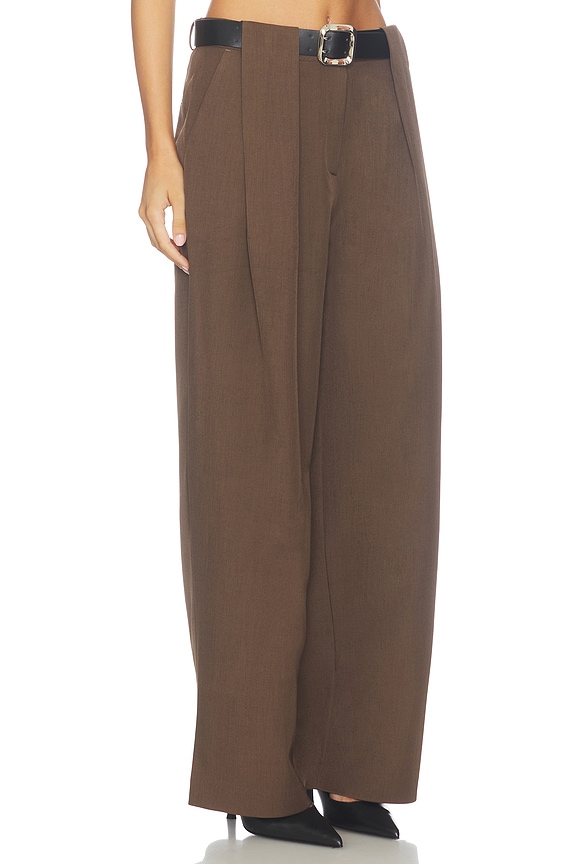 view 2 of 6 Matteo Belted Tuck Trousers in Brown