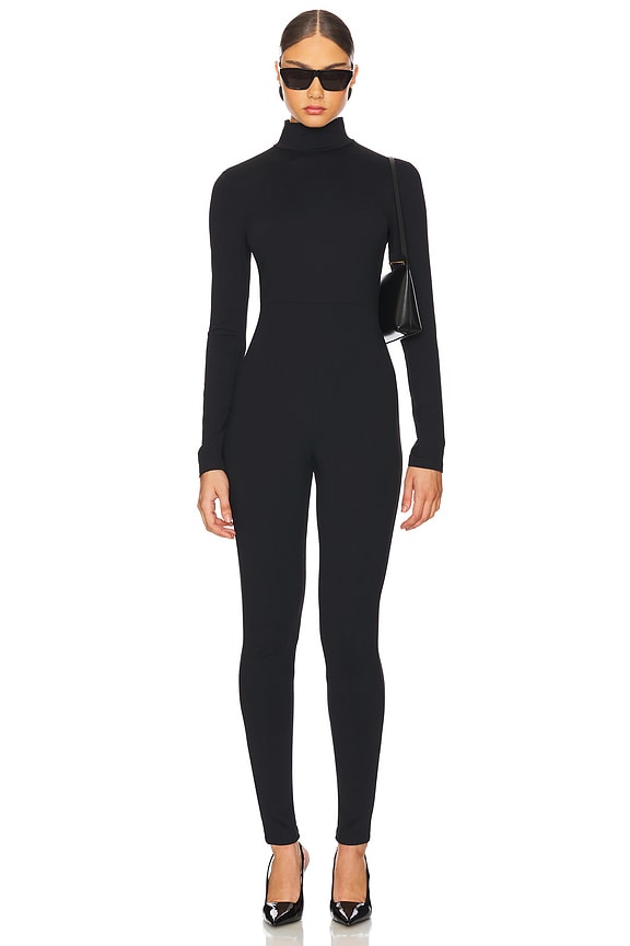 view 2 of 4 MOCK NECK LONG SLEEVE 점프수트 in Black