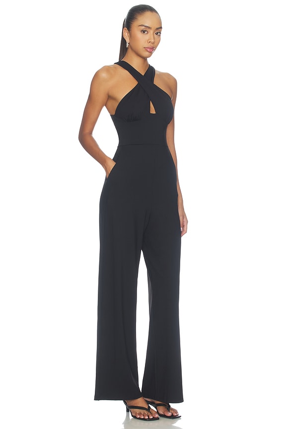 view 2 of 3 Cross Front Jumpsuit in Black