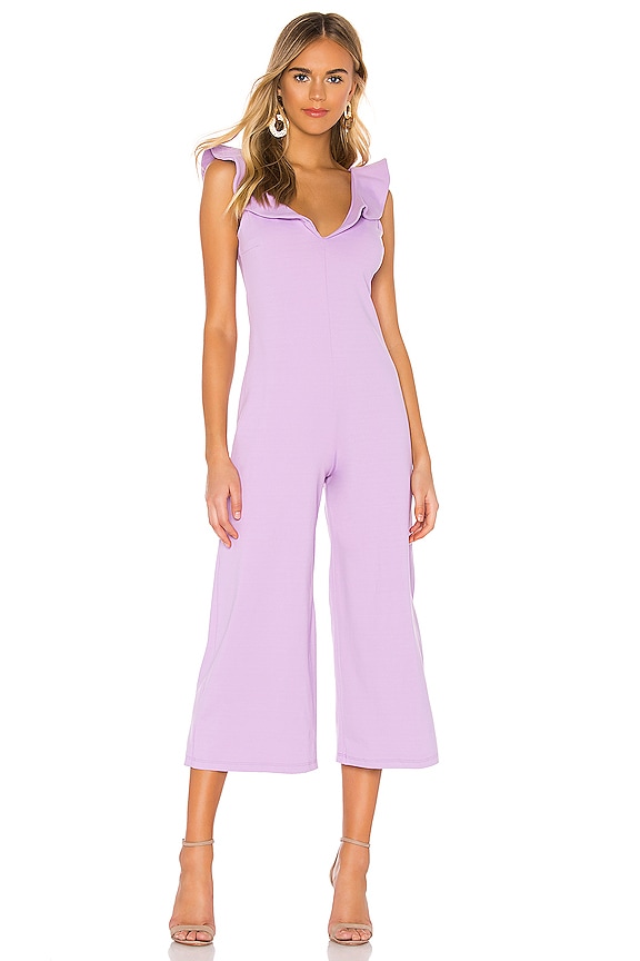 view 1 of 3 Double V Ruffled Jumpsuit in Violet