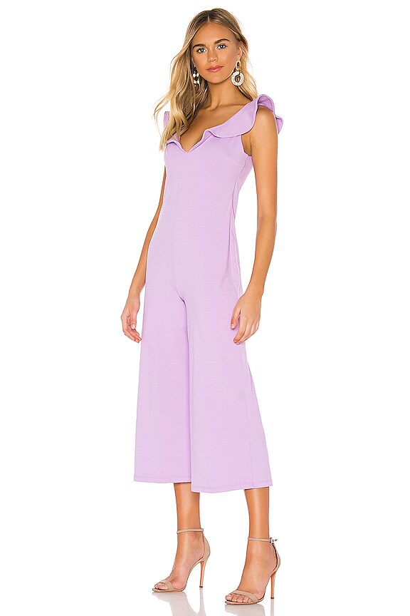 view 2 of 3 Double V Ruffled Jumpsuit in Violet