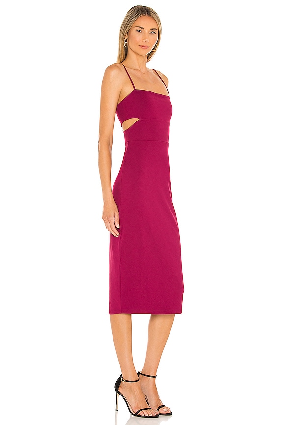 view 2 of 3 Cutout Strap Solid Dress in Raspberry