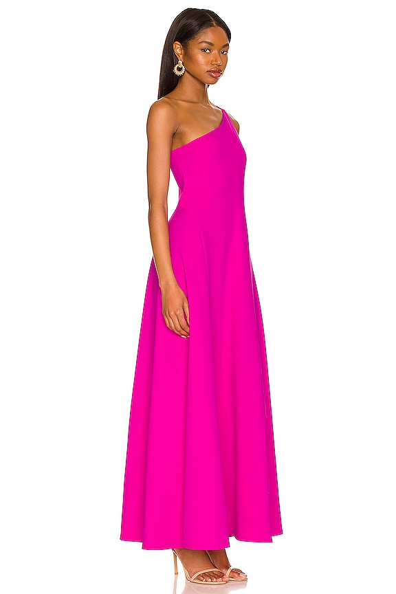 view 2 of 3 One Shoulder String Maxi Dress in Magenta