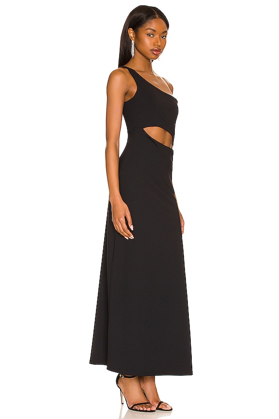 view 2 of 3 One Shoulder Maxi Dress in Black