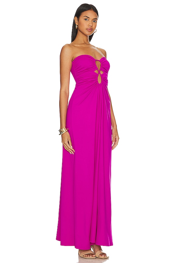 view 2 of 3 Circle Front Maxi Dress in Magenta