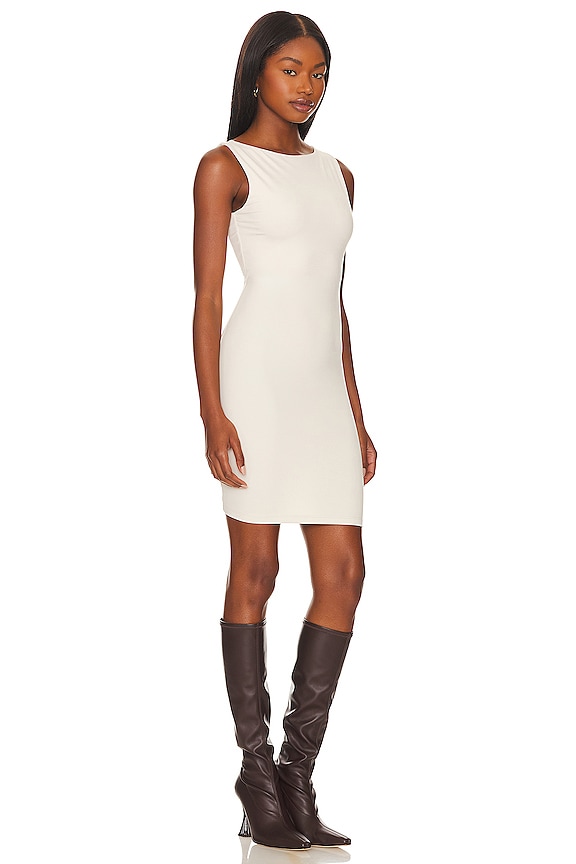 view 2 of 4 VESTIDO CORTO CON CUELLO BARCO in Blanched Almond