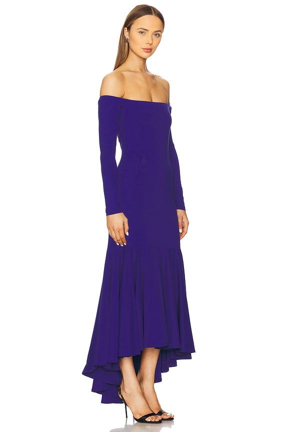 view 2 of 3 Off Shoulder Long Sleeve High Low Dress in Frozen Lake