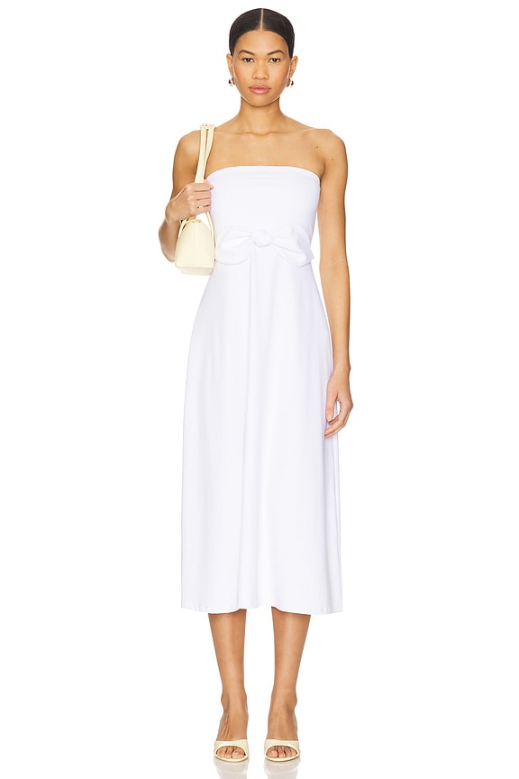 view 1 of 3 Strapless Bow Midi Dress in Sugar