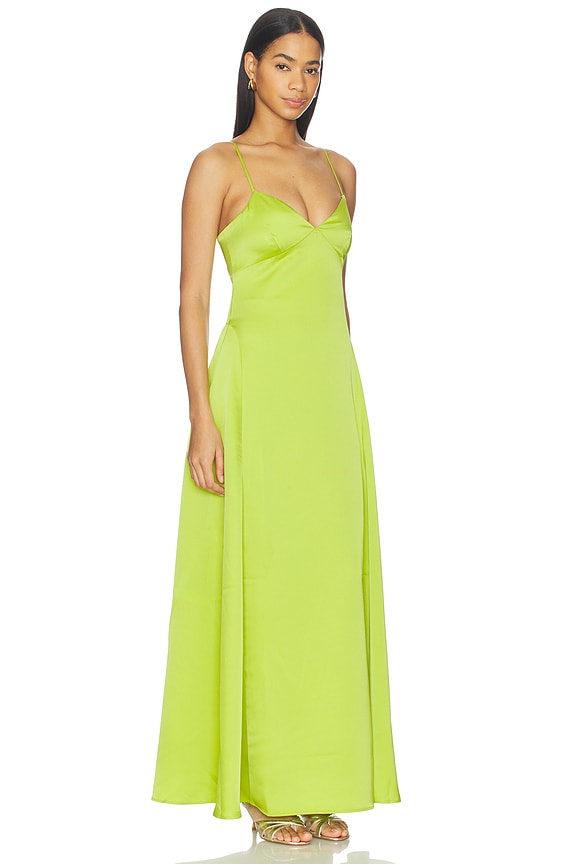 view 2 of 3 ROBE SATIN SLIP in Chartreuse