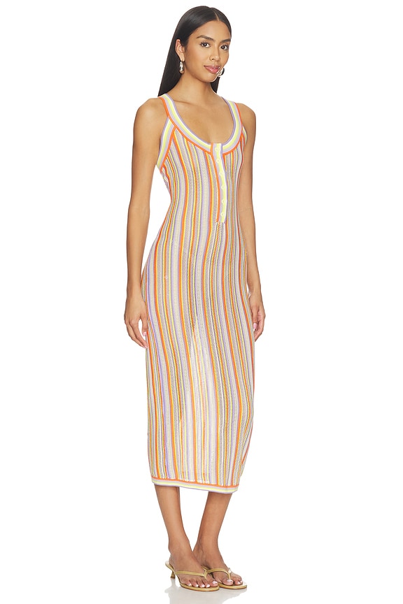view 2 of 4 Stripe Sweater Henley Dress in Apricot & Potion