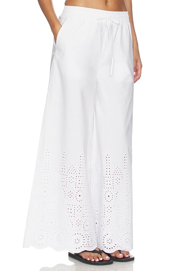 view 2 of 6 Embroidered Wide Leg Pant in Sugar