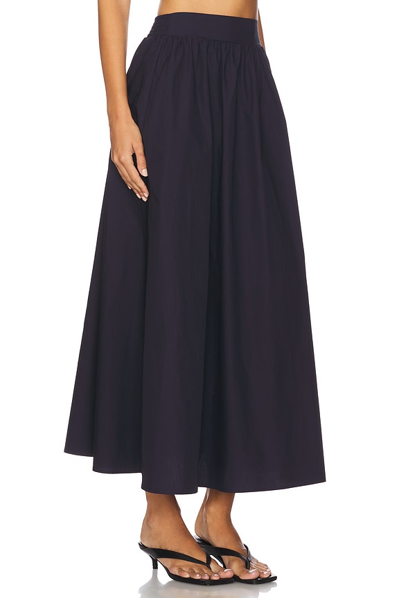 view 2 of 6 Poplin Midi Skirt in Midnight