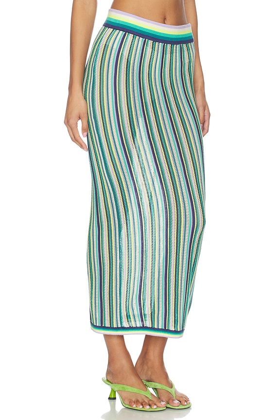 view 2 of 6 Stripe Sweater Midi Skirt in Nightlife & Fern