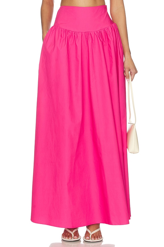 view 1 of 6 Poplin Drop Waist Skirt in Boom