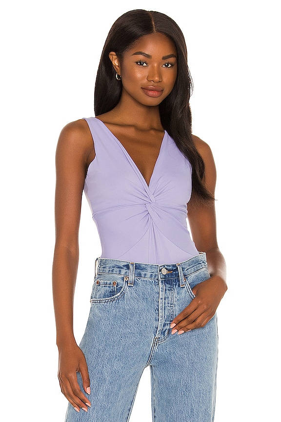 view 1 of 5 Twist Front Tank Bodysuit in Sweet Lavender