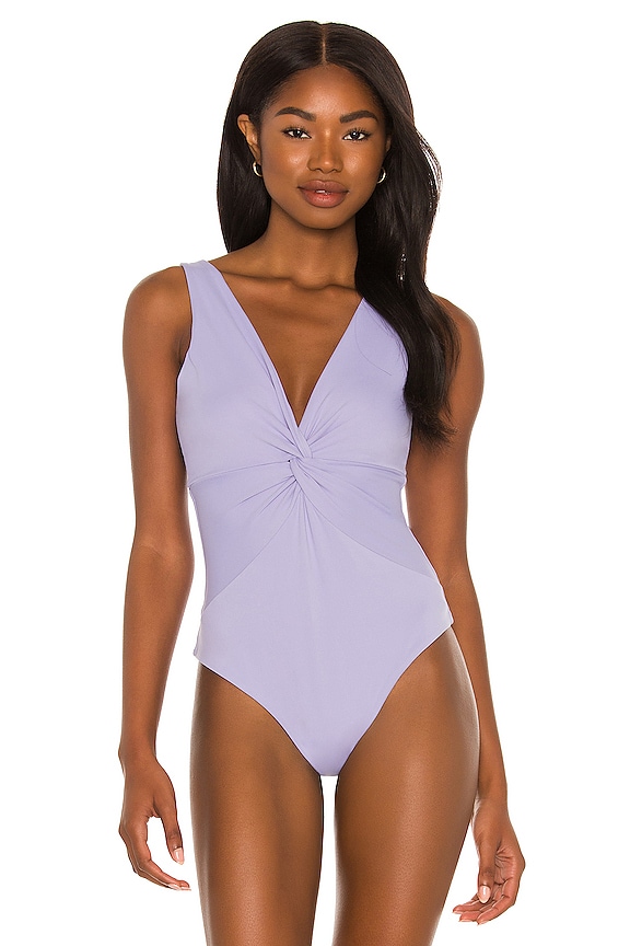 view 2 of 5 Twist Front Tank Bodysuit in Sweet Lavender