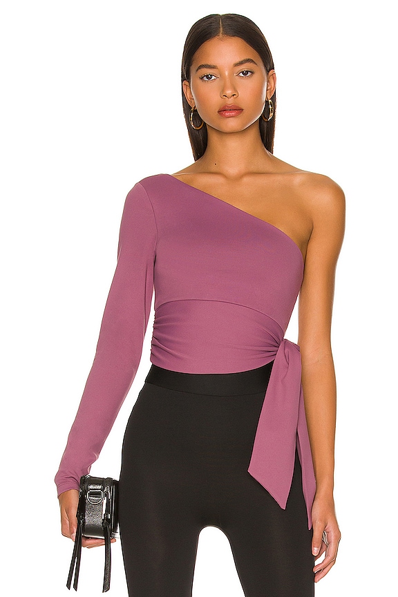 view 1 of 5 One Arm Tie Waist Top in Amethyst