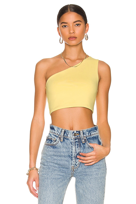 view 1 of 4 One Shoulder Crop Top in Lemon Zest