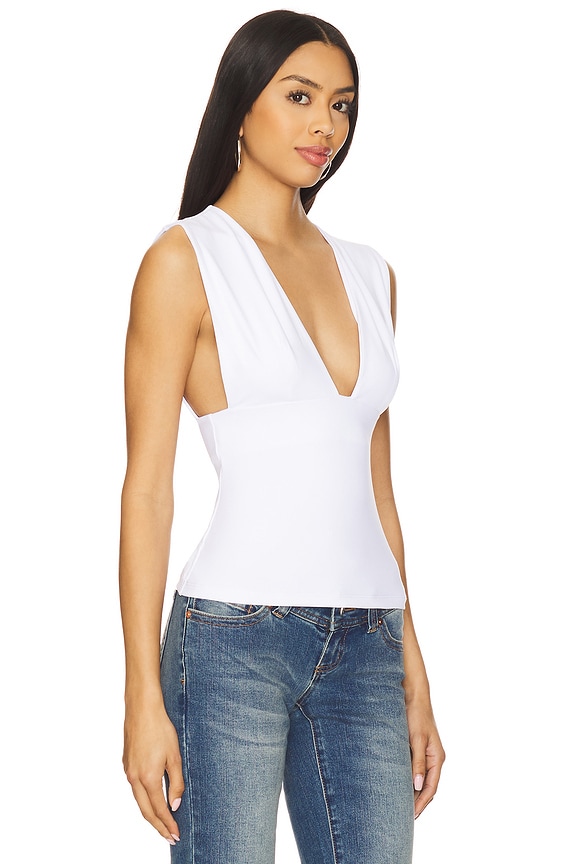 view 2 of 4 Low Wide Tank in White