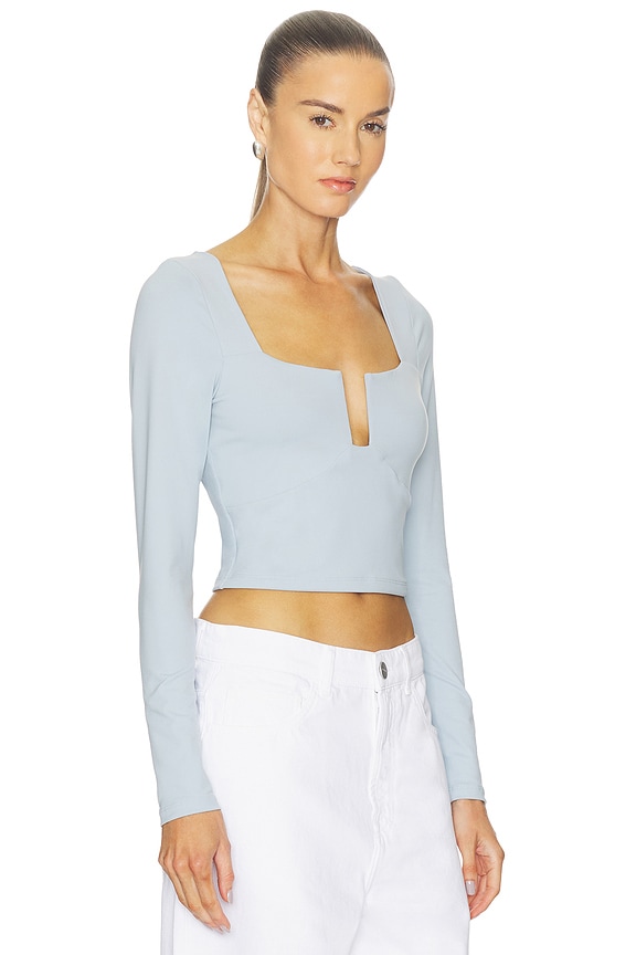 view 2 of 4 Square Wire Long Sleeve Top in Frost