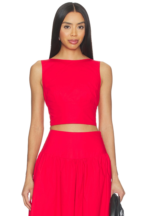 view 2 of 5 Open Back Top in Perfect Red