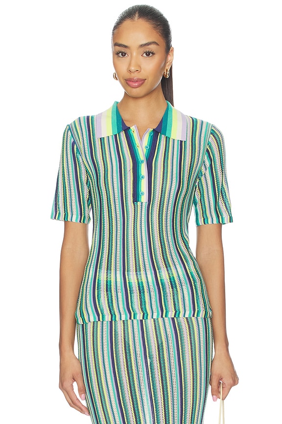 view 1 of 5 CAMISA STRIPE SWEATER COLLAR in Nightlife & Fern