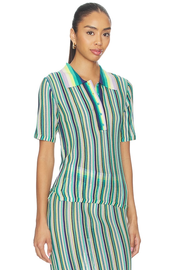 view 2 of 5 CAMISA STRIPE SWEATER COLLAR in Nightlife & Fern