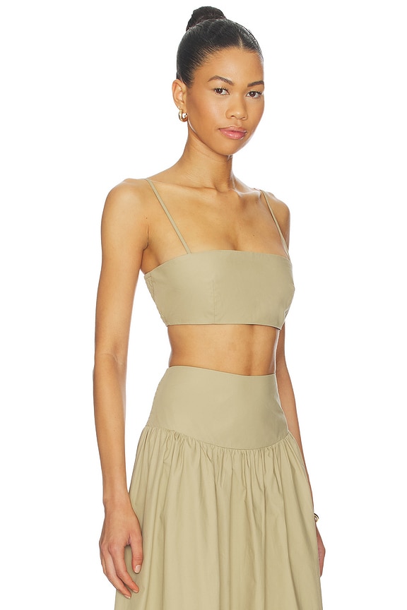 view 2 of 4 Crop String Top in Taupe