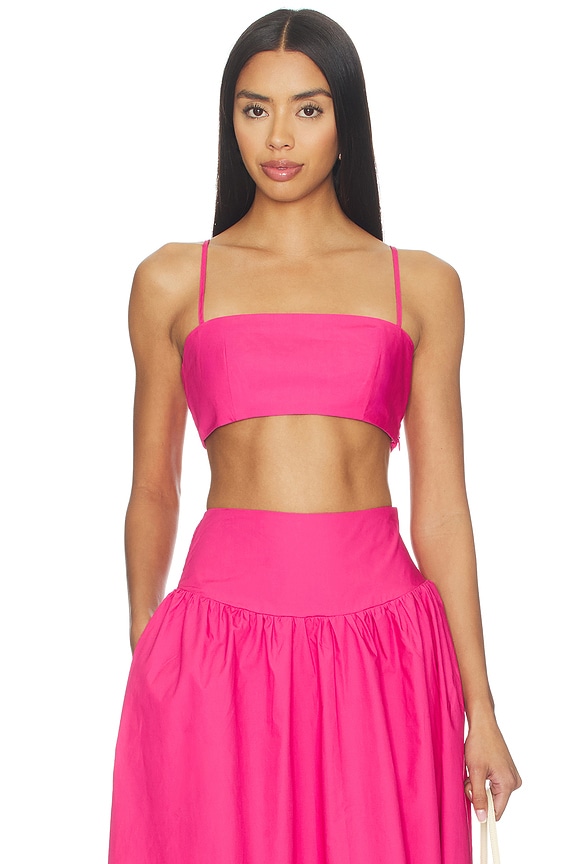 view 1 of 4 Poplin Crop String Top in Boom