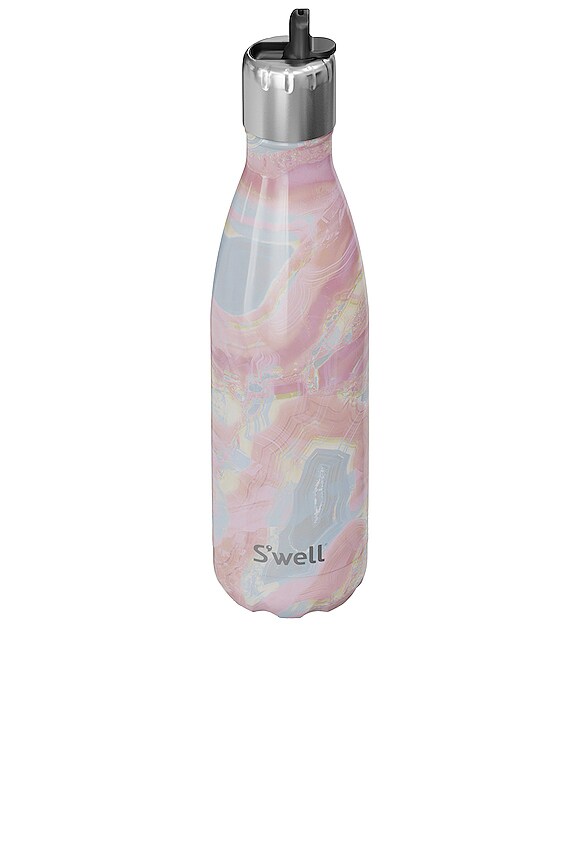 view 2 of 2 BOTELLA DE AGUA CON TAPA DE PAJA WATER BOTTLE WITH FLIP STRAW CAP in Geode Rose