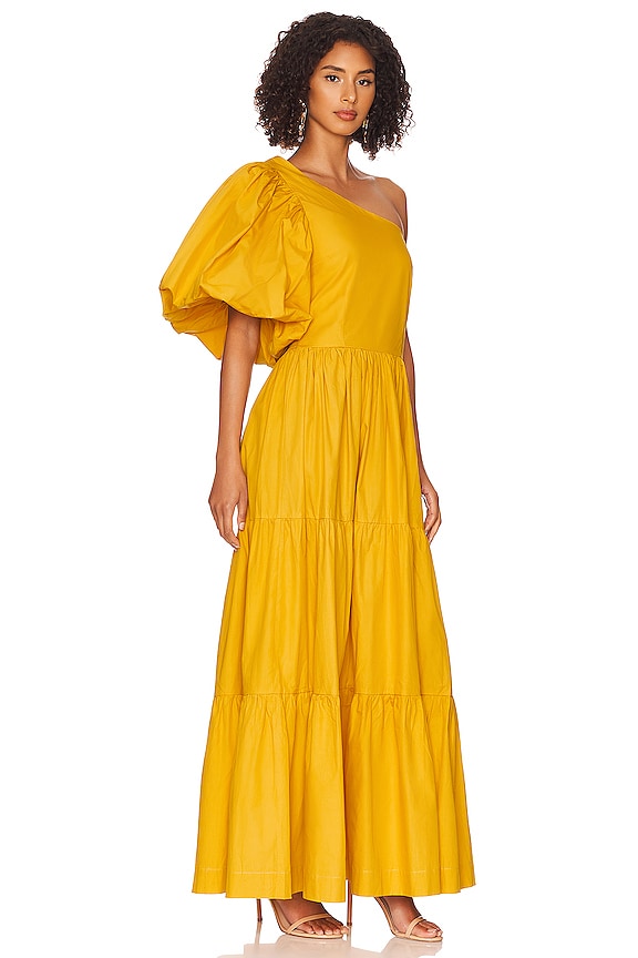 view 2 of 4 Exaggerated One Shoulder Gown in Carnation