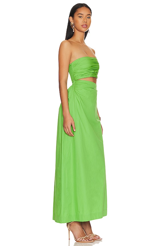 view 2 of 4 ROBE MAXI ASYMMETRICAL CUT OUT in Verde