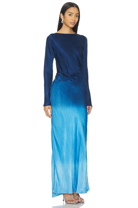view 2 of 3 Fluid Drape Maxi Dress in Blue