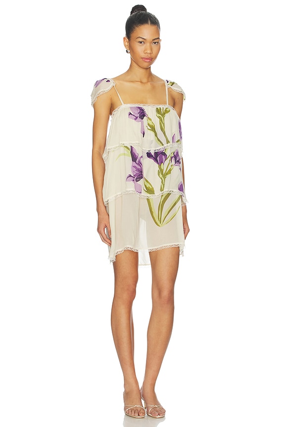 view 2 of 3 Tiered Sheer Mini Dress in Violet Muse