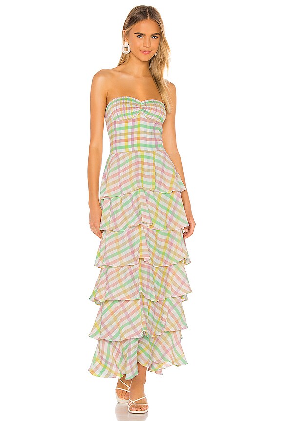 view 2 of 4 Ruffle Maxi Dress in Pastel Gingham