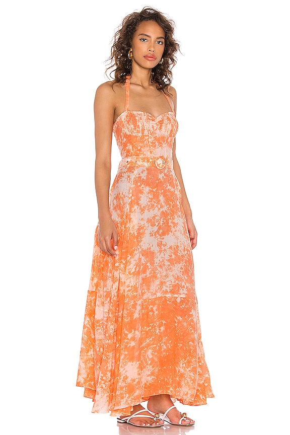 view 2 of 3 Halter Dress in Force Orange