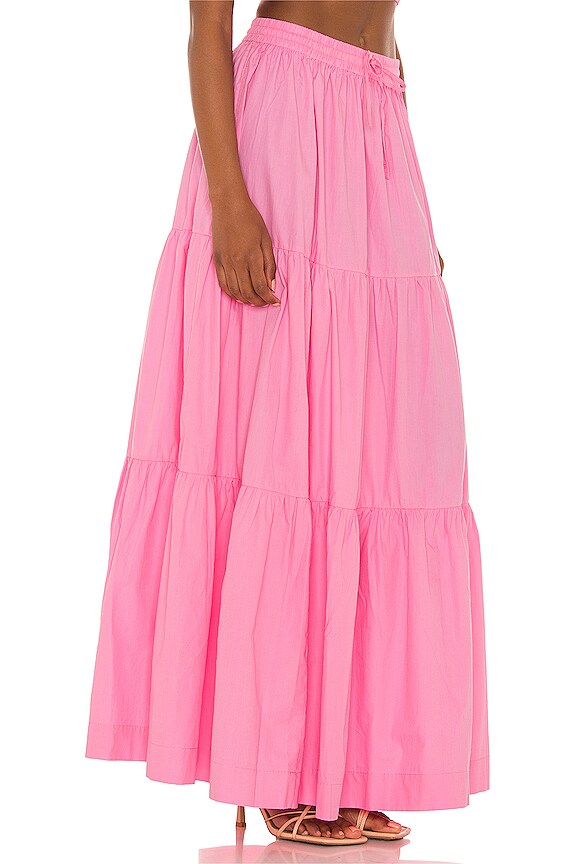 view 2 of 4 Drawstring A Line Tiered Maxi Skirt in Floss