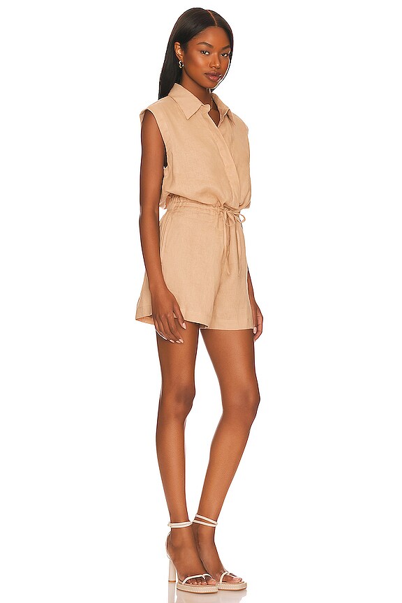 view 2 of 3 Sleeveless Drawstring Romper in Mojave Desert