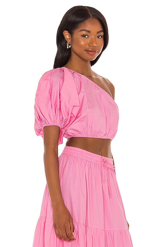 view 2 of 4 One Shoulder Puff Sleeve Crop in Floss