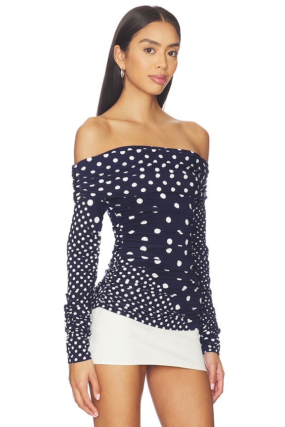 view 2 of 4 Off Shoulder Wrap Top in Midnight Scatter