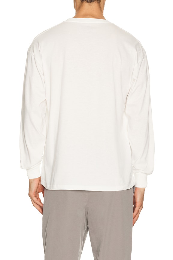 view 2 of 4 Soft Cotton Relaxed Logo L/S T-Shirt in Off White