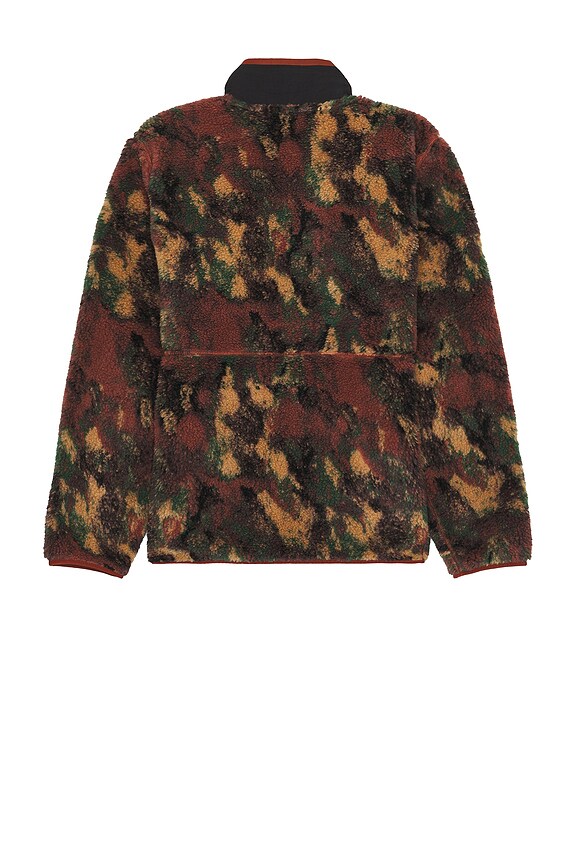 view 2 of 5 Extreme Pile Full Zip Jacket in Brandy Brown Evolved Texture Print