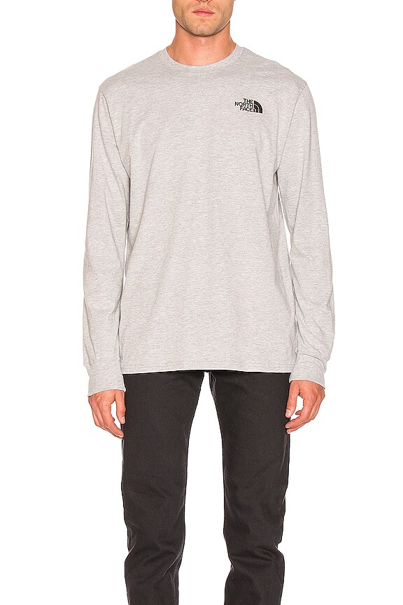 view 2 of 5 L/S Red Box Tee in TNF Light Grey Heather & TNF Black