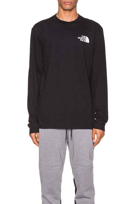 view 2 of 5 Long Sleeve Red Box Tee in TNF Black