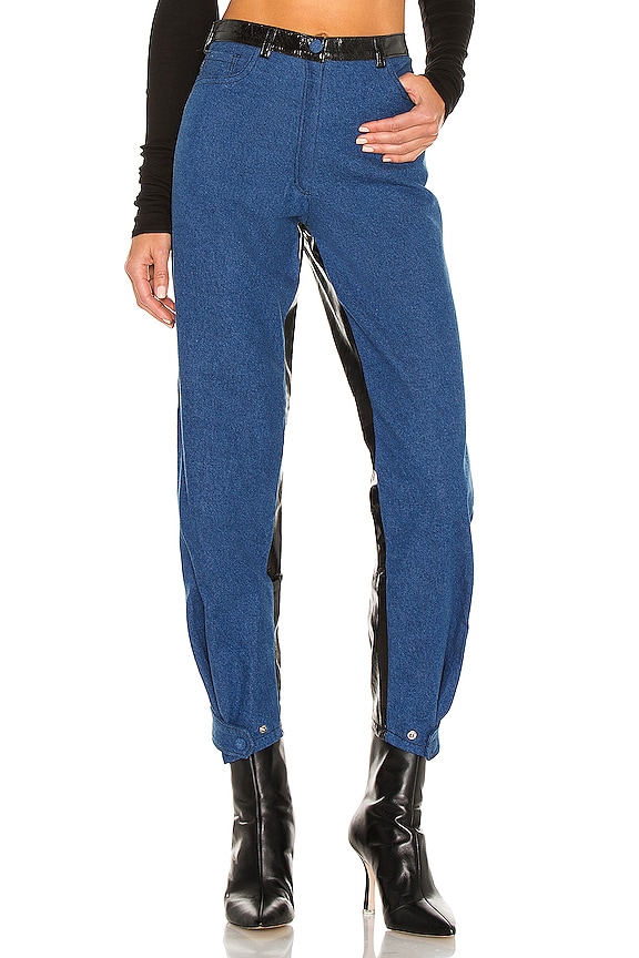 view 2 of 4 Orion Pant in Denim & Patent Leather